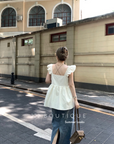 Ruffled strap top