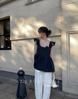 Ruffled strap top