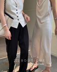 High-waist straight trousers
