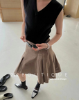 v neck knitted tops
