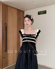 striped knit dress