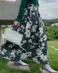 Flower midi skirt