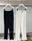 High-waist straight trousers
