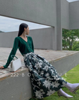 Flower midi skirt