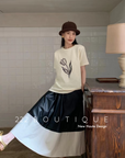 Faux-leather skirt