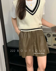faux- leather short