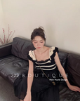 striped knit dress