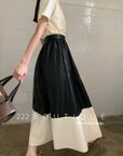 Faux-leather skirt
