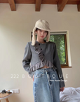 Polka-dot belt jacket
