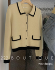 Buttoned ribbed cardigan