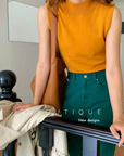 Knit semi-transparent top