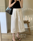 Cotton midi skirt