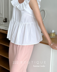 Ruffled cotton blouse