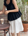 Ruffled cotton blouse