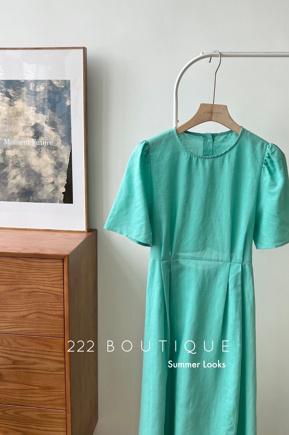 Linen open back dress