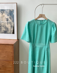 Linen open back dress
