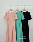 Linen open back dress