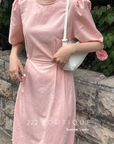 Linen open back dress