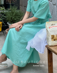 Linen open back dress