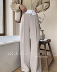 high waist palazzo trousers