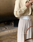 high waist palazzo trousers