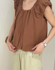 Cotton top with ruffles