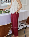 Linen straight trouser