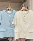 short sleeve tweed