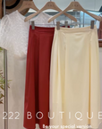 Cotton midi skirt