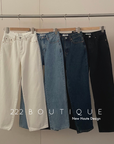 High-waist straight jeans