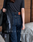 High-waist straight jeans