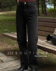High-waist straight jeans