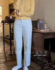 High-waist straight jeans