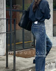 High-rise straight jeans