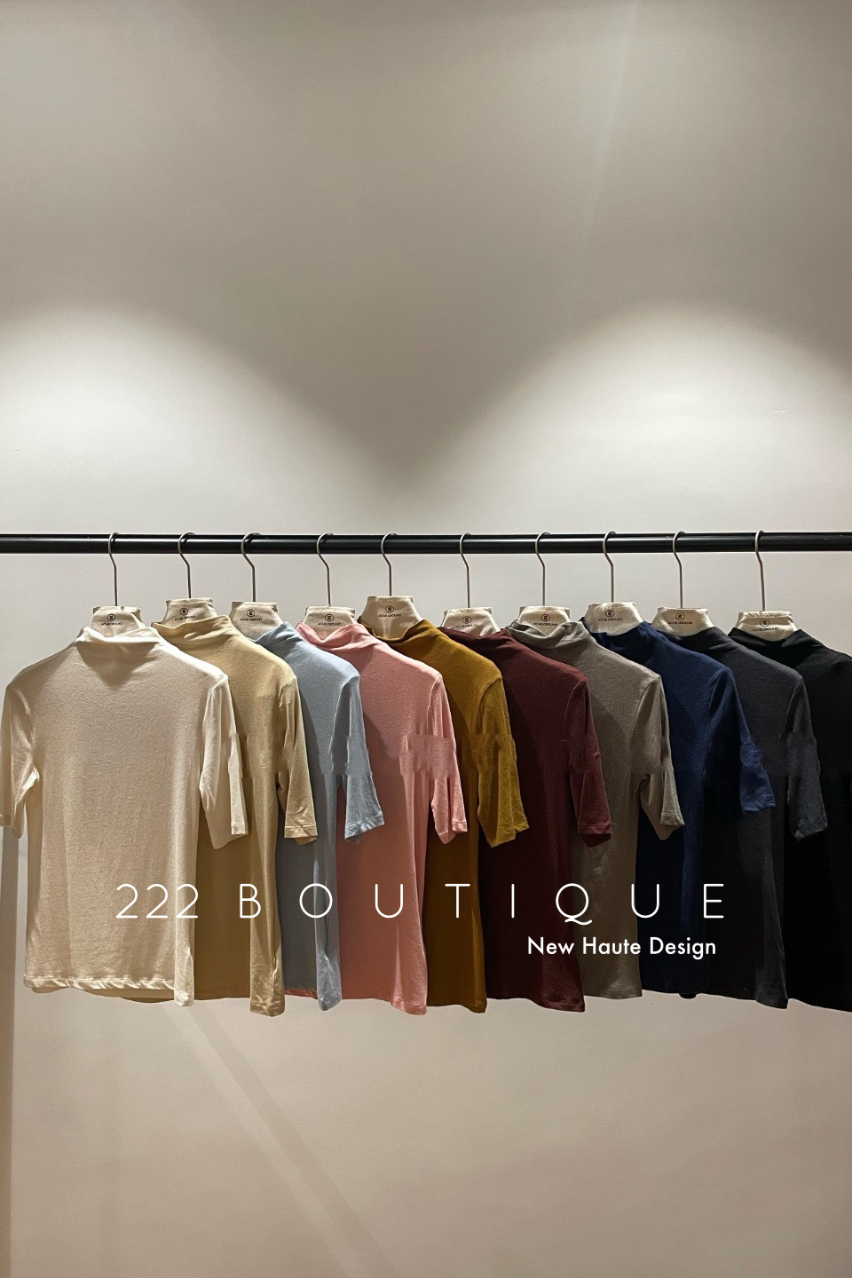 High collar ribbed top