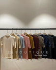 High collar ribbed top