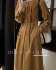 Pleated detail dress