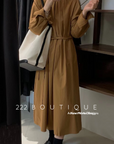 Pleated detail dress
