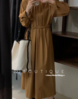 Pleated detail dress