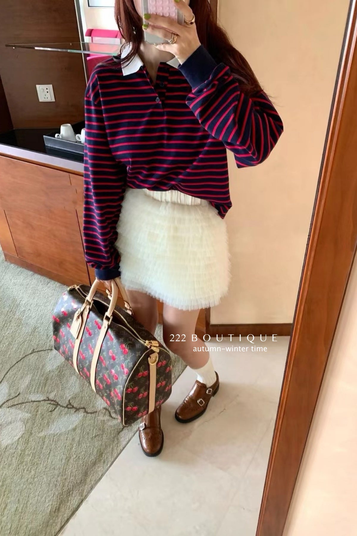 17v10 Tiered pleated mini skirt