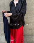 28a13- STAND COLLAR BLOUSE