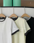 12a51 Contrast trim short-sleeve tee – cotton blend