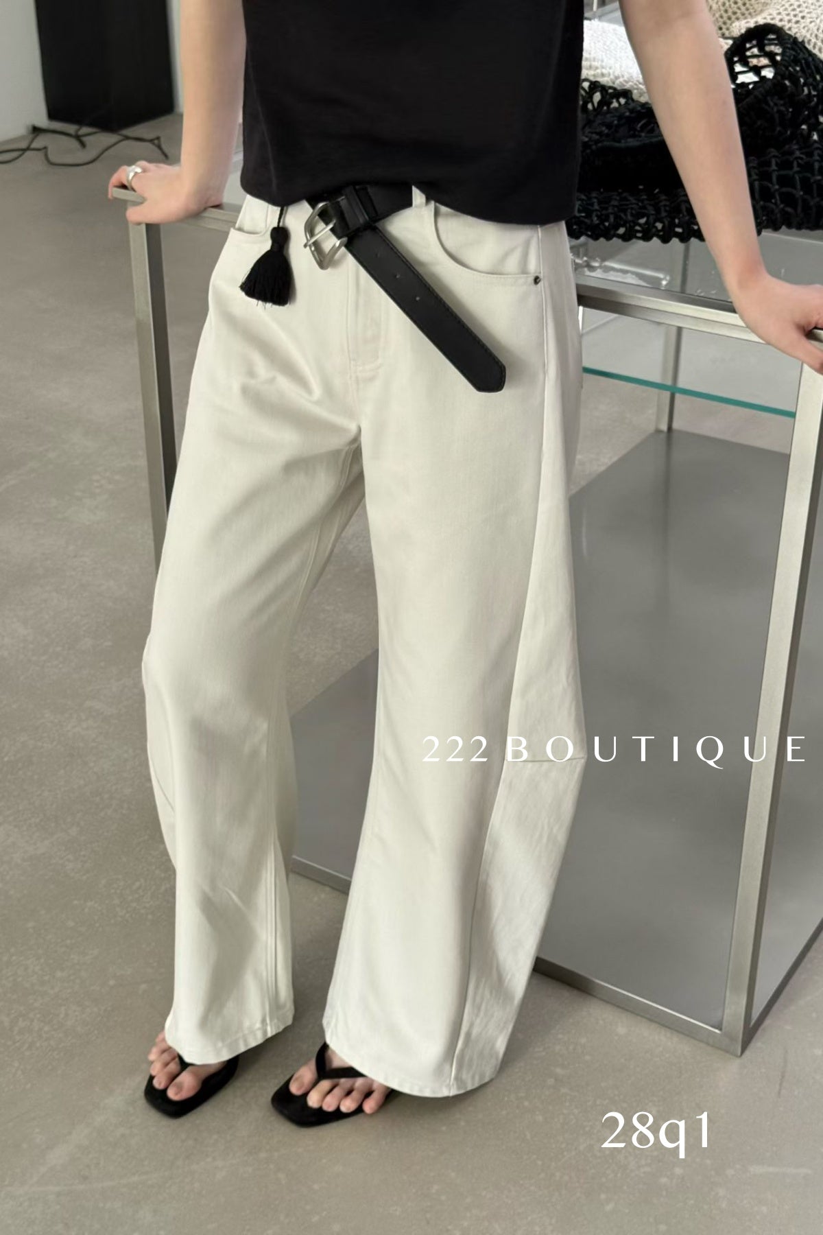 28q1 - BELTED MIDI SKIRT