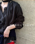 28a13- STAND COLLAR BLOUSE