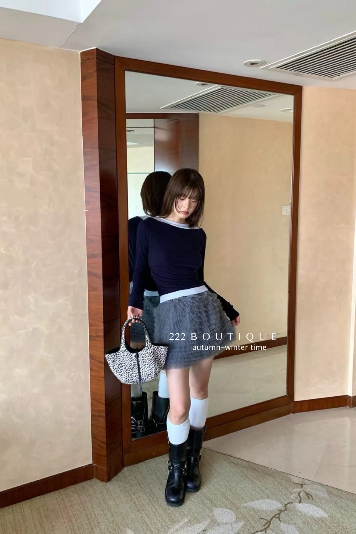 17v10 Tiered pleated mini skirt