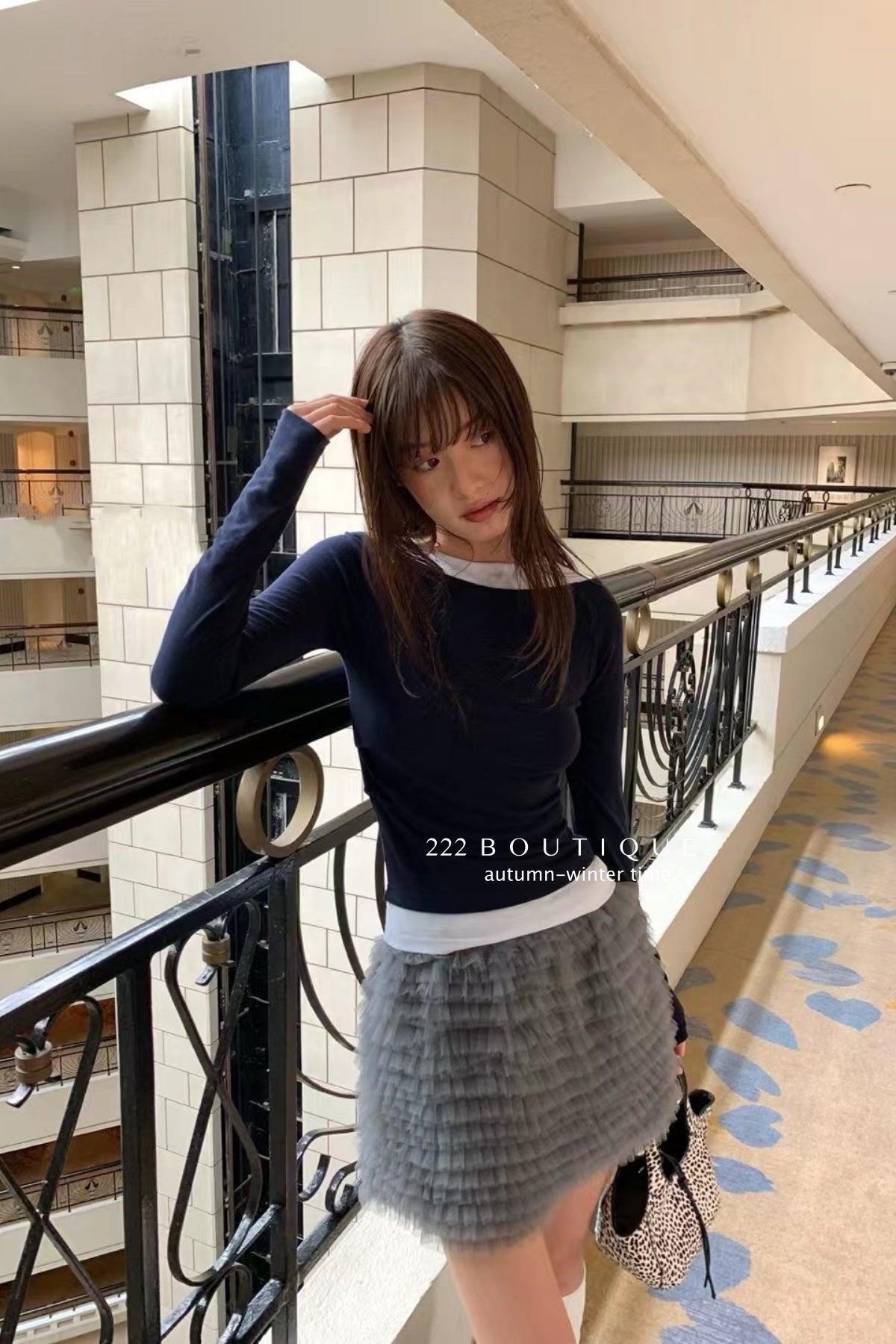 17v10 Tiered pleated mini skirt