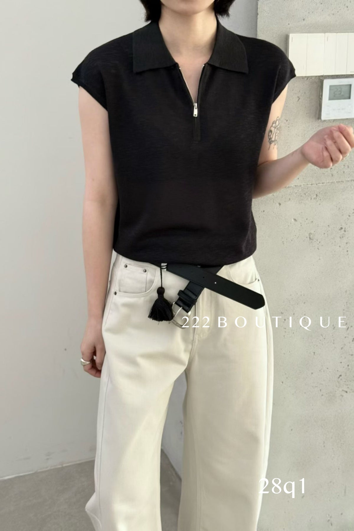 28q1 - BELTED MIDI SKIRT
