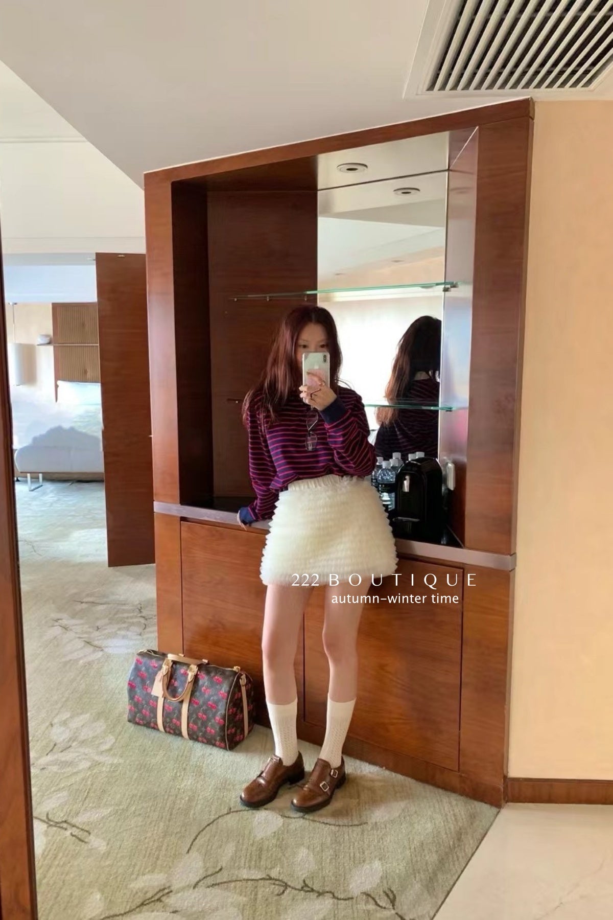 17a83 Long Sleeve Basic Cotton Polo with Stand Collar