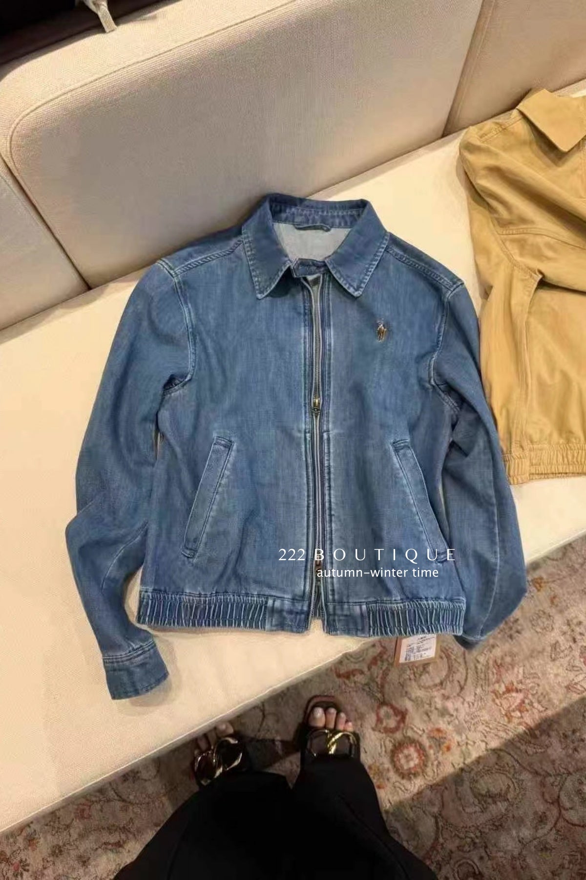 17a71 Denim Jacket with Small Logo Print