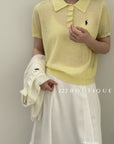 28a8- KNIT POLO TOP